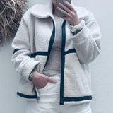 TEDDYJACKE MIT KONTRAST-DETAILS "CARO"