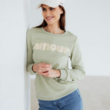 LINDGRÜNES SWEATSHIRT "AMOUR"