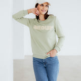 LINDGRÜNES SWEATSHIRT "AMOUR"