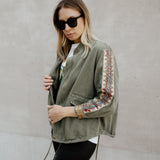 DENIM-JACKE IN KHAKI
