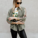 DENIM-JACKE IN KHAKI