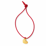 HANDGEFERTIGTES NYLONBÄNDCHEN MIT HERZANHÄNGER STERLINGSILBER & 18KT VERGOLDUNG