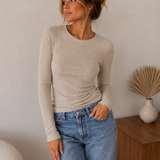 GERIPPTES MESH-LONGSLEEVE