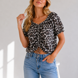 GERAFFTE MUSSELINBLUSE „MILA“