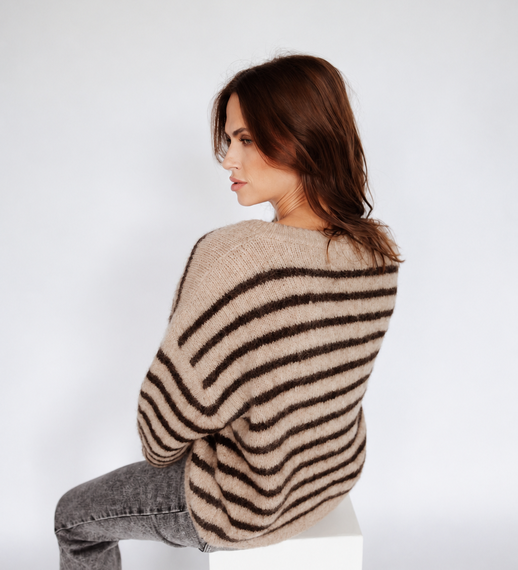 GESTREIFTER CARDIGAN "SMILEY"