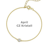 ✨ Geburtsstein-Ankerkettenarmband – 925 Silber mit 18Kt VERGOLDUNG