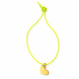 HANDGEFERTIGTES NYLONBÄNDCHEN MIT HERZANHÄNGER STERLINGSILBER & 18KT VERGOLDUNG