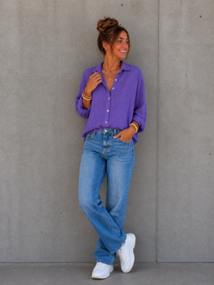 KURZE OVERSIZE MUSSELINBLUSE „PURE“