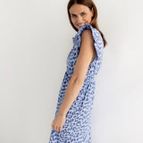 MAXI MUSSELINKLEID „BLUE LEO“