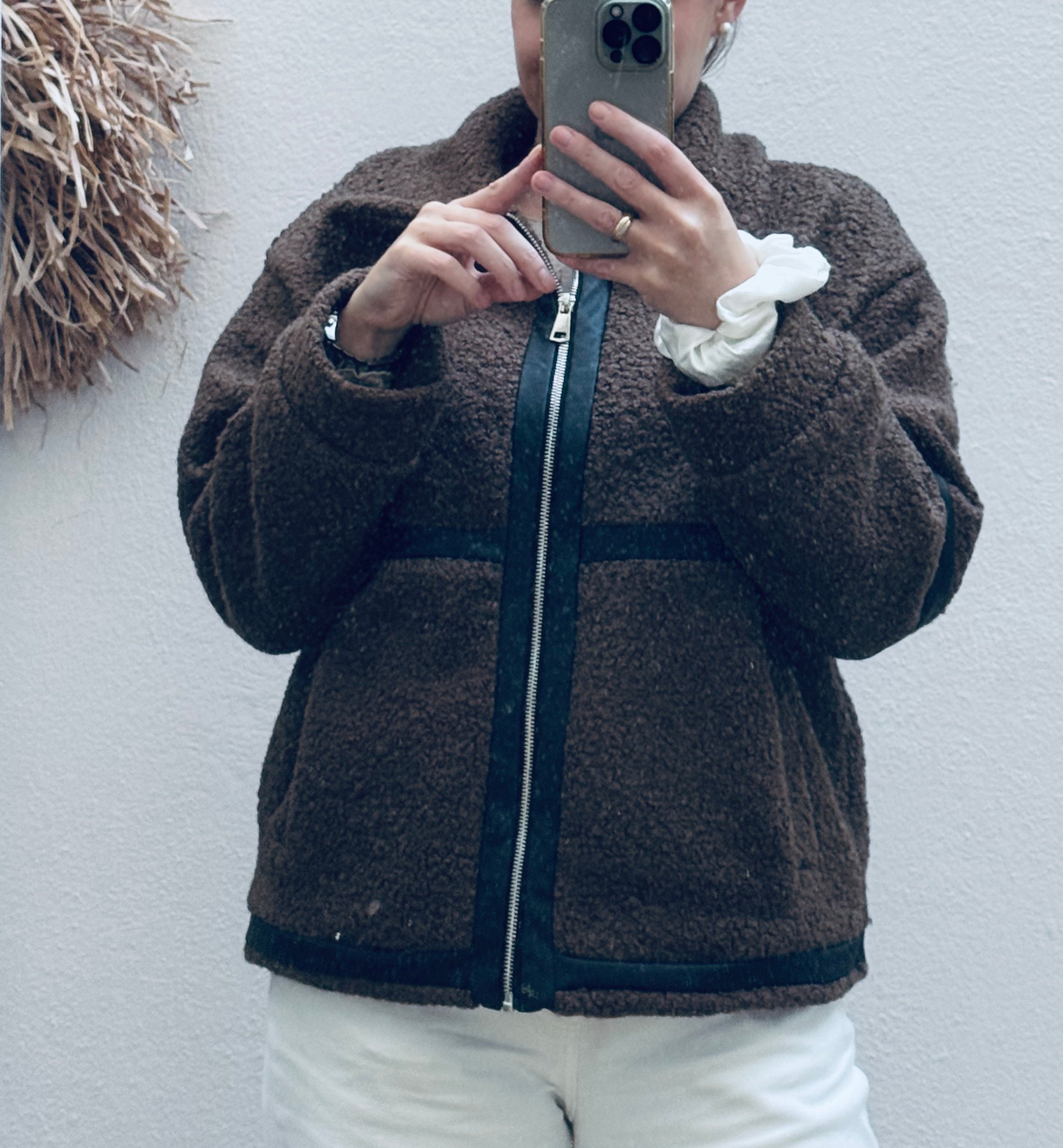 TEDDYJACKE MIT KONTRAST-DETAILS "CARO"