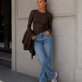 GERIPPTES MESH-LONGSLEEVE