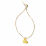 HANDGEFERTIGTES NYLONBÄNDCHEN MIT HERZANHÄNGER STERLINGSILBER & 18KT VERGOLDUNG