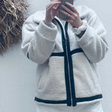 TEDDYJACKE MIT KONTRAST-DETAILS "CARO"