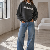 SWEATSHIRT AMOUR WASHED GREY