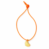 HANDGEFERTIGTES NYLONBÄNDCHEN MIT HERZANHÄNGER STERLINGSILBER & 18KT VERGOLDUNG