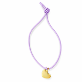 HANDGEFERTIGTES NYLONBÄNDCHEN MIT HERZANHÄNGER STERLINGSILBER & 18KT VERGOLDUNG