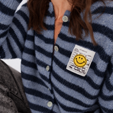 GESTREIFTER CARDIGAN "SMILEY"