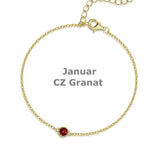 ✨ Geburtsstein-Ankerkettenarmband – 925 Silber mit 18Kt VERGOLDUNG