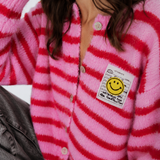 GESTREIFTER CARDIGAN "SMILEY"