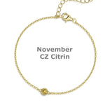 ✨ Geburtsstein-Ankerkettenarmband – 925 Silber mit 18Kt VERGOLDUNG