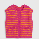 GESTREIFTE STRICKWESTE „FLAMINGO LOVE“