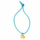 HANDGEFERTIGTES NYLONBÄNDCHEN MIT HERZANHÄNGER STERLINGSILBER & 18KT VERGOLDUNG