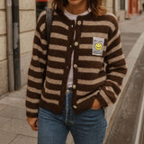 GESTREIFTER CARDIGAN "SMILEY"