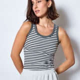 GERIPPTES TANKTOP MIT STREIFEN