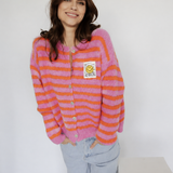 GESTREIFTER CARDIGAN "SMILEY"