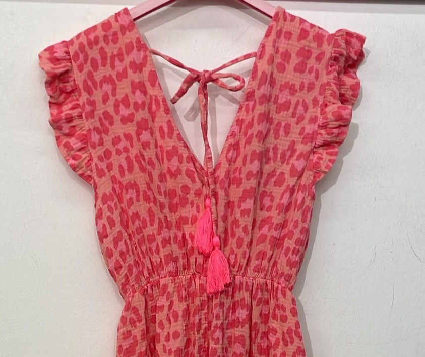 MAXI MUSSELINKLEID „LEO PEACH“