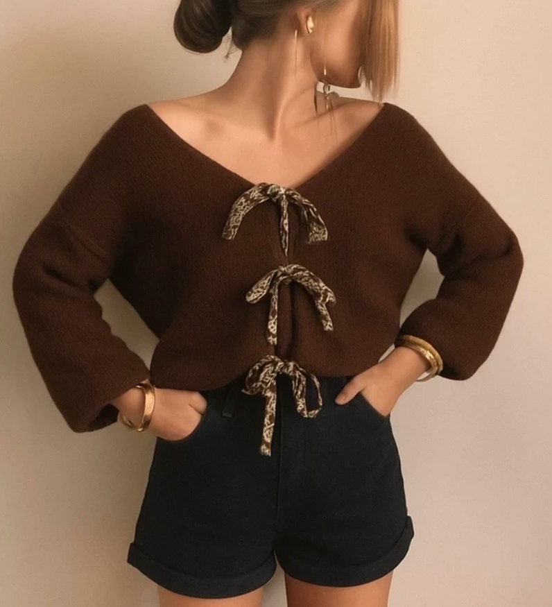 LEO-SCHLEIFEN CARDIGAN