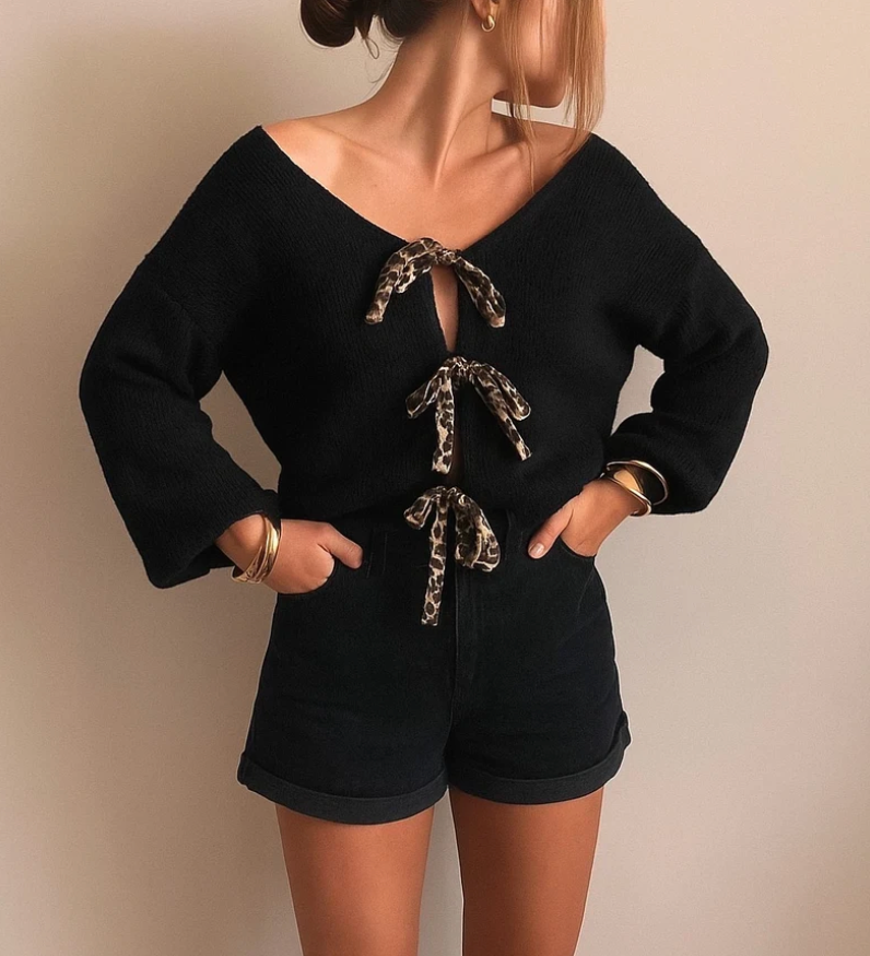 LEO-SCHLEIFEN CARDIGAN