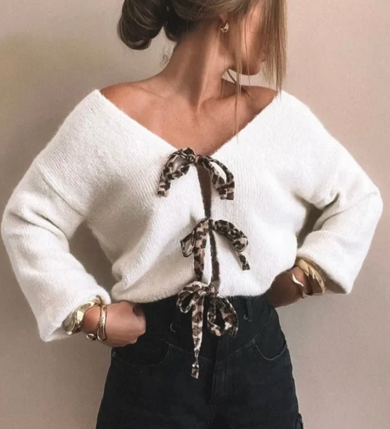 LEO-SCHLEIFEN CARDIGAN