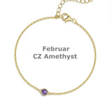 ✨ Geburtsstein-Ankerkettenarmband – 925 Silber mit 18Kt VERGOLDUNG