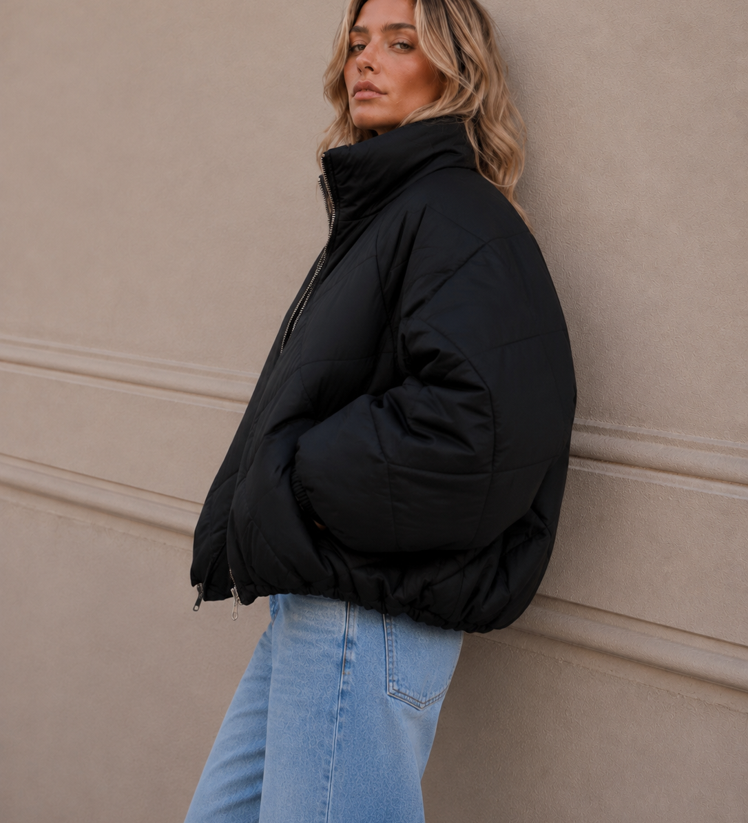 GESTEPPTE OVERSIZE PUFFER JACKE
