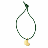 HANDGEFERTIGTES NYLONBÄNDCHEN MIT HERZANHÄNGER STERLINGSILBER & 18KT VERGOLDUNG