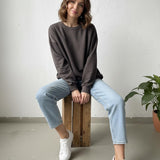 SWEATSHIRT IN MATTBRAUN „LARA“