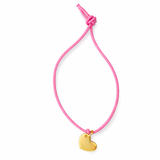 HANDGEFERTIGTES NYLONBÄNDCHEN MIT HERZANHÄNGER STERLINGSILBER & 18KT VERGOLDUNG