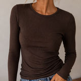 GERIPPTES MESH-LONGSLEEVE