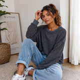 LEO SWEATSHIRT "AUBERGINE“