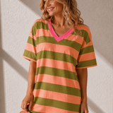 LOLLIPOP SHIRT-KLEID MIT V-AUSSCHNITT