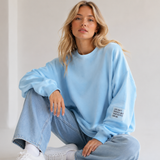 EINFARBIGER BUTTERSTOFF SWEATER "KEEP IT SIMPLE"