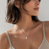 KUGELKETTE MIT HERZCHENANHÄNGER AUS STERLINGSILBER & 18KT VERGOLDUNG