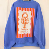 AZURBLAUES SWEATSHIRT „THE SUMMER BELONGS TO US"