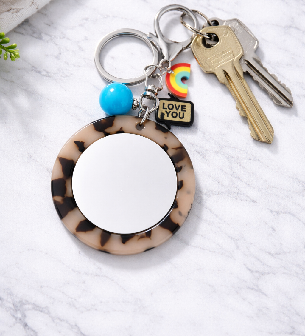 SMILEY SCHLÜSSELANHÄNGER MIT KLEINEM KOSMETIKSPIEGEL