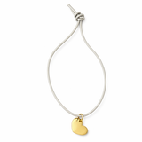 HANDGEFERTIGTES NYLONBÄNDCHEN MIT HERZANHÄNGER STERLINGSILBER & 18KT VERGOLDUNG