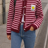 GESTREIFTER CARDIGAN "SMILEY"