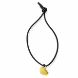 HANDGEFERTIGTES NYLONBÄNDCHEN MIT HERZANHÄNGER STERLINGSILBER & 18KT VERGOLDUNG