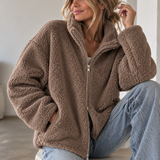 UNGEFÜTTERTE TEDDYJACKE „SARA“