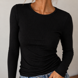 GERIPPTES MESH-LONGSLEEVE